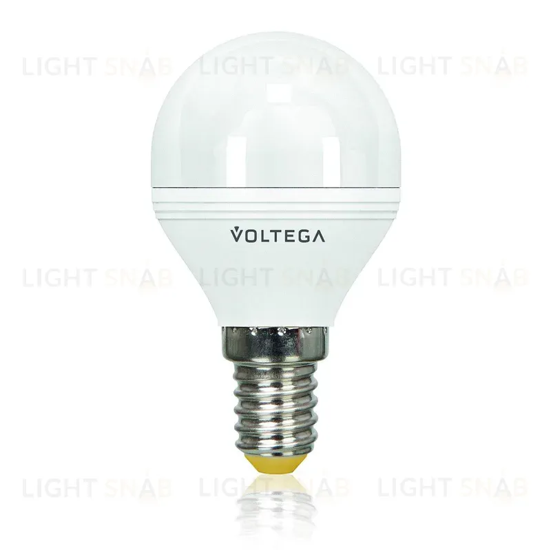 Лампа светодиодная диммируемая Voltega E14 6W 4000К шар матовый VG2-G2E14cold6W-D 5494 5494