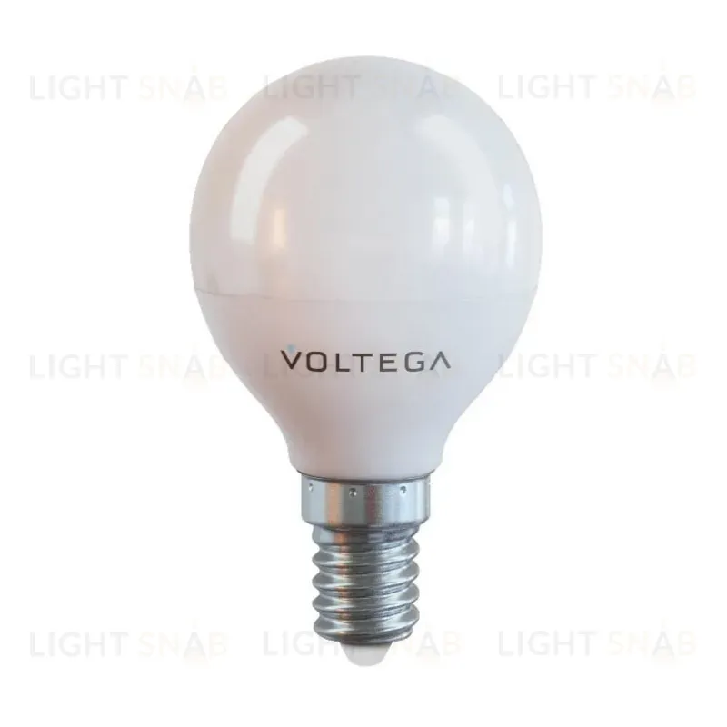 Лампа светодиодная Voltega E14 7W 4000К шар матовый VG2-G45E14cold7W 7055 7055
