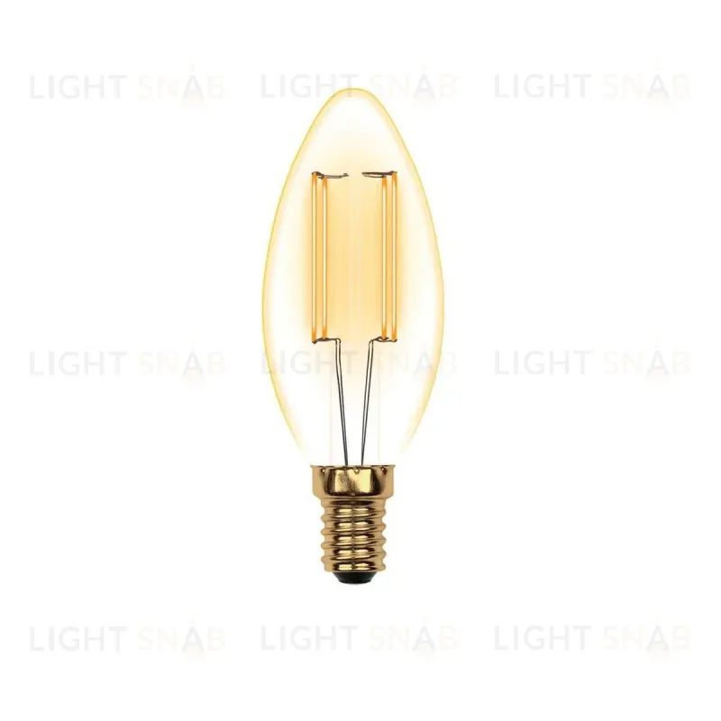 Лампа светодиодная филаментная (UL-00002396) Uniel E14 5W 2250K прозрачная LED-C35-5W/GOLDEN/E14 GLV21GO LED-C35-5W/GOLDEN/E14 GLV21GO