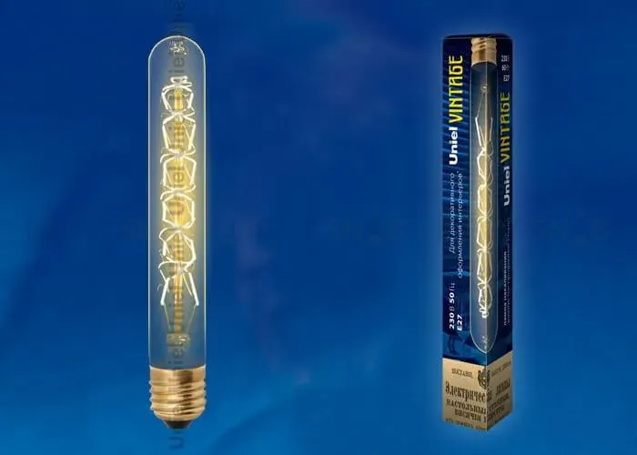 Лампа накаливания (UL-00000484) Uniel E27 60W золотистая IL-V-L28A-60/GOLDEN/E27 CW01 IL-V-L28A-60/GOLDEN/E27 CW01