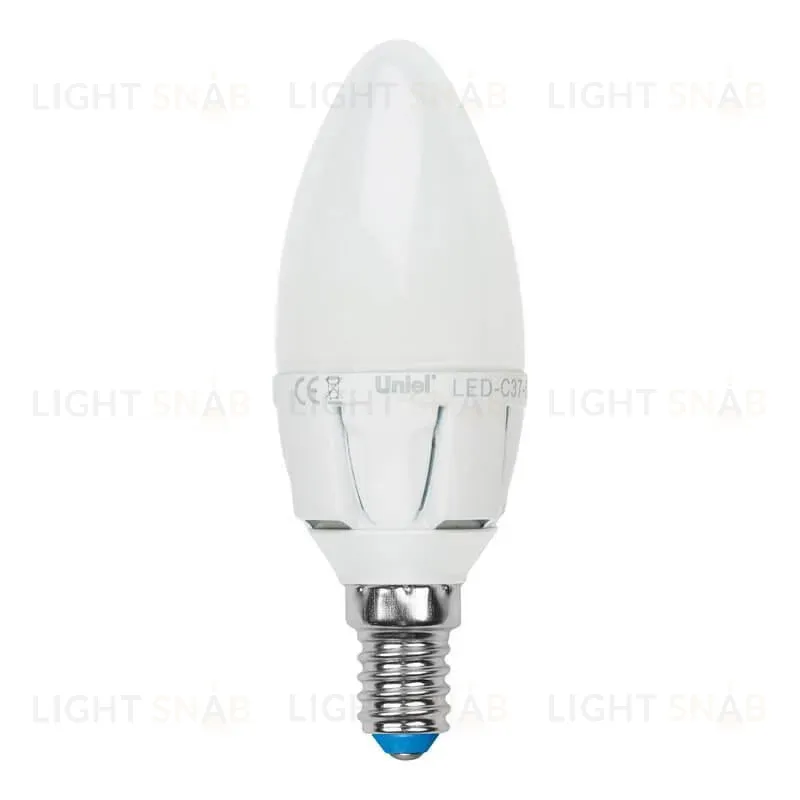 Лампа светодиодная (UL-00002413) Uniel E14 7W 3000K матовая LED-C37 7W/WW/E14/FR PLP01WH LED-C37 7W/WW/E14/FR PLP01WH картон