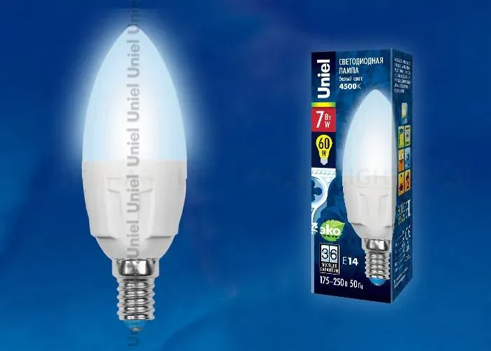 Лампа светодиодная (UL-00002005) Uniel E27 12W 6500K матовая LED-A60 12W/DW/E27/FR PLP01WH LED-A60 12W/DW/E27/FR PLP01WH картон
