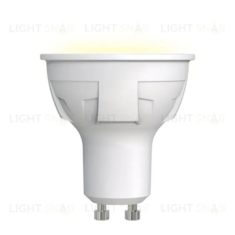 Лампа светодиодная (UL-00002423) Uniel GU10 6W 3000K матовая LED-JCDR 6W/WW/GU10/FR PLP01WH LED-JCDR 6W/WW/GU10/FR PLP01WH картон