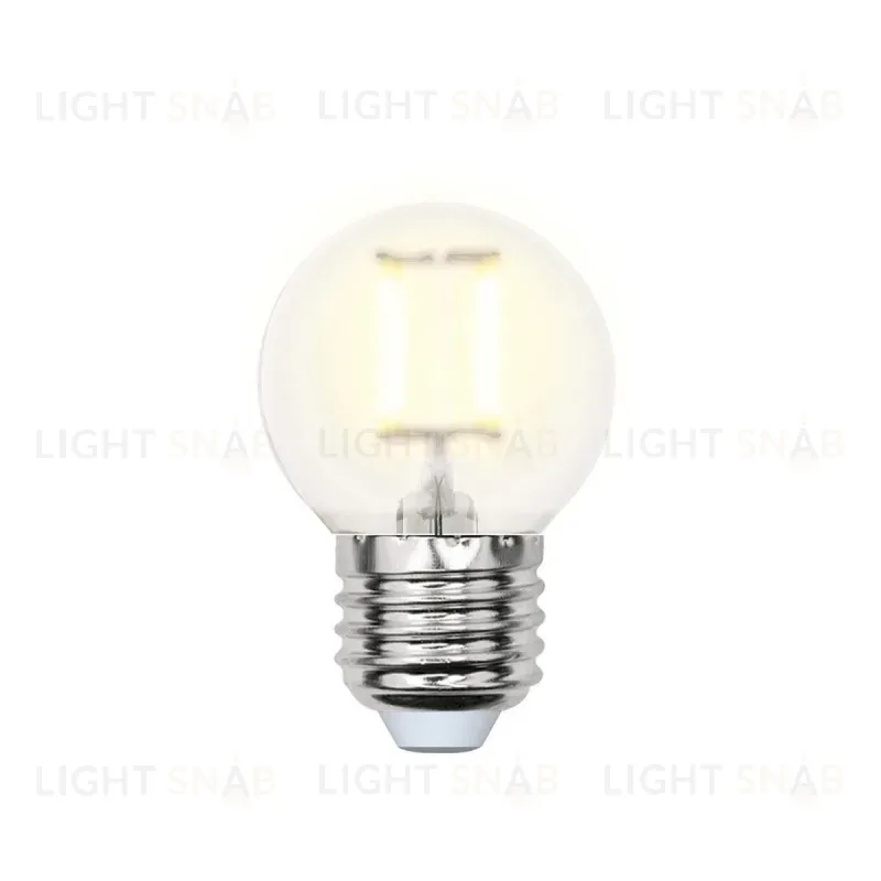Лампа светодиодная филаментная (UL-00000302) Uniel Е27 6W 3000K матовая LED-G45-6W/WW/E27/FR PLS02WH LED-G45-6W/WW/E27/FR PLS02WH картон