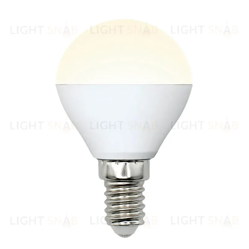 Лампа светодиодная (UL-00002375) Uniel E14 6W 3000K матовая LED-G45-6W/WW/E14/FR/MB PLM11WH LED-G45-6W/WW/E14/FR/MB PLM11WH картон