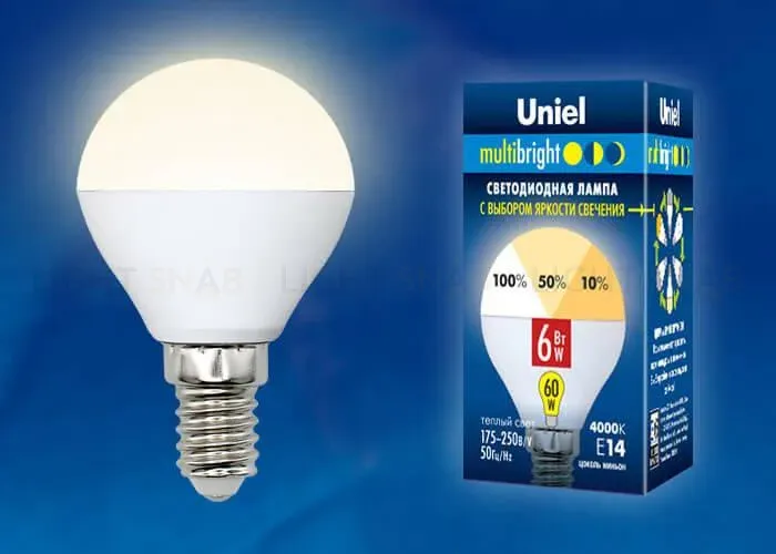 Лампа светодиодная (UL-00002373) Uniel E14 6W 3000K матовая LED-C37-6W/WW/E14/FR/MB PLM11WH LED-C37-6W/WW/E14/FR/MB PLM11WH картон