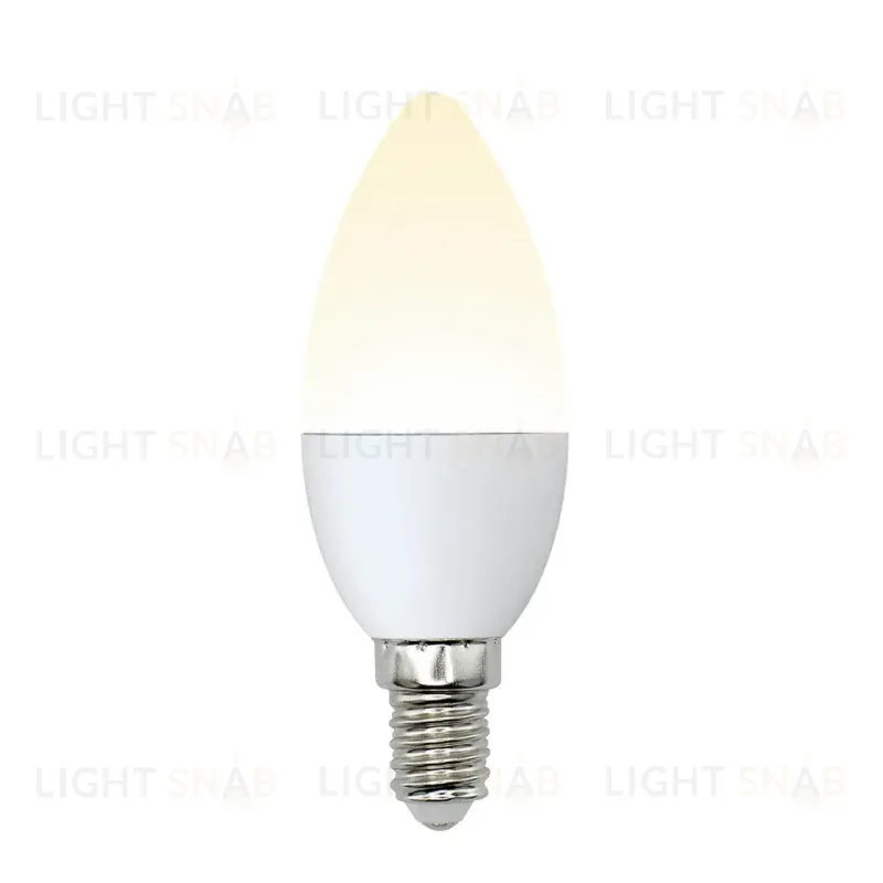 Лампа светодиодная (UL-00002373) Uniel E14 6W 3000K матовая LED-C37-6W/WW/E14/FR/MB PLM11WH LED-C37-6W/WW/E14/FR/MB PLM11WH картон