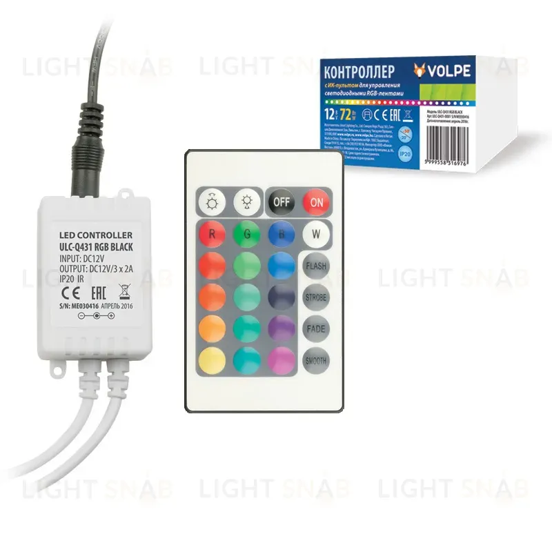 Контроллер для светодиодных лент RGB 12В (UL-00001113) Volpe ULC-Q431 RGB BLACK ULC-Q431 RGB BLACK