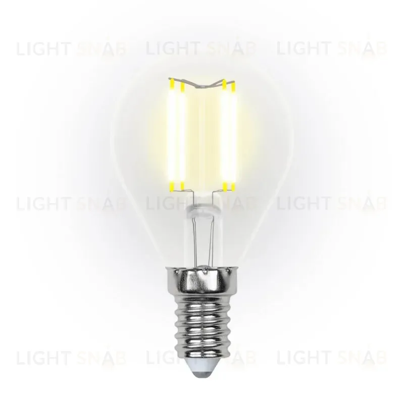 Лампа светодиодная филаментная (UL-00002866) Uniel E14 5W 3000K LED-G45-5W/WW/E14/CL/DIM GLA01TR LED-G45-5W/WW/E14/CL/DIM GLA01TR картон