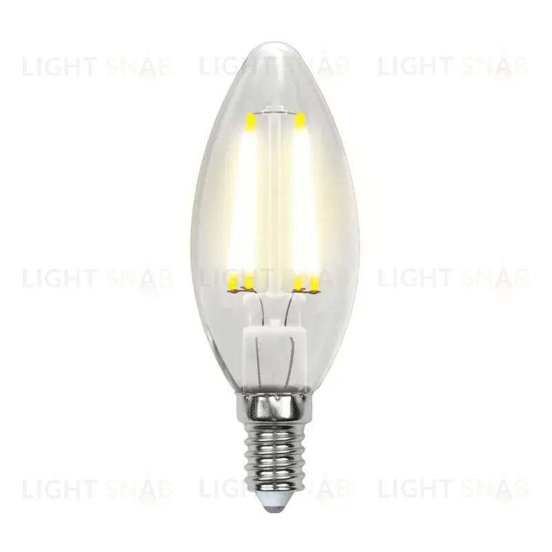 Лампа светодиодная филаментная Uniel E14 5W 3000K прозрачная LED-C35-5W/WW/E14/CL/MB GLM10TR UL-00002367 LED-C35-5W/WW/E14/CL/MB GLM10TR картон