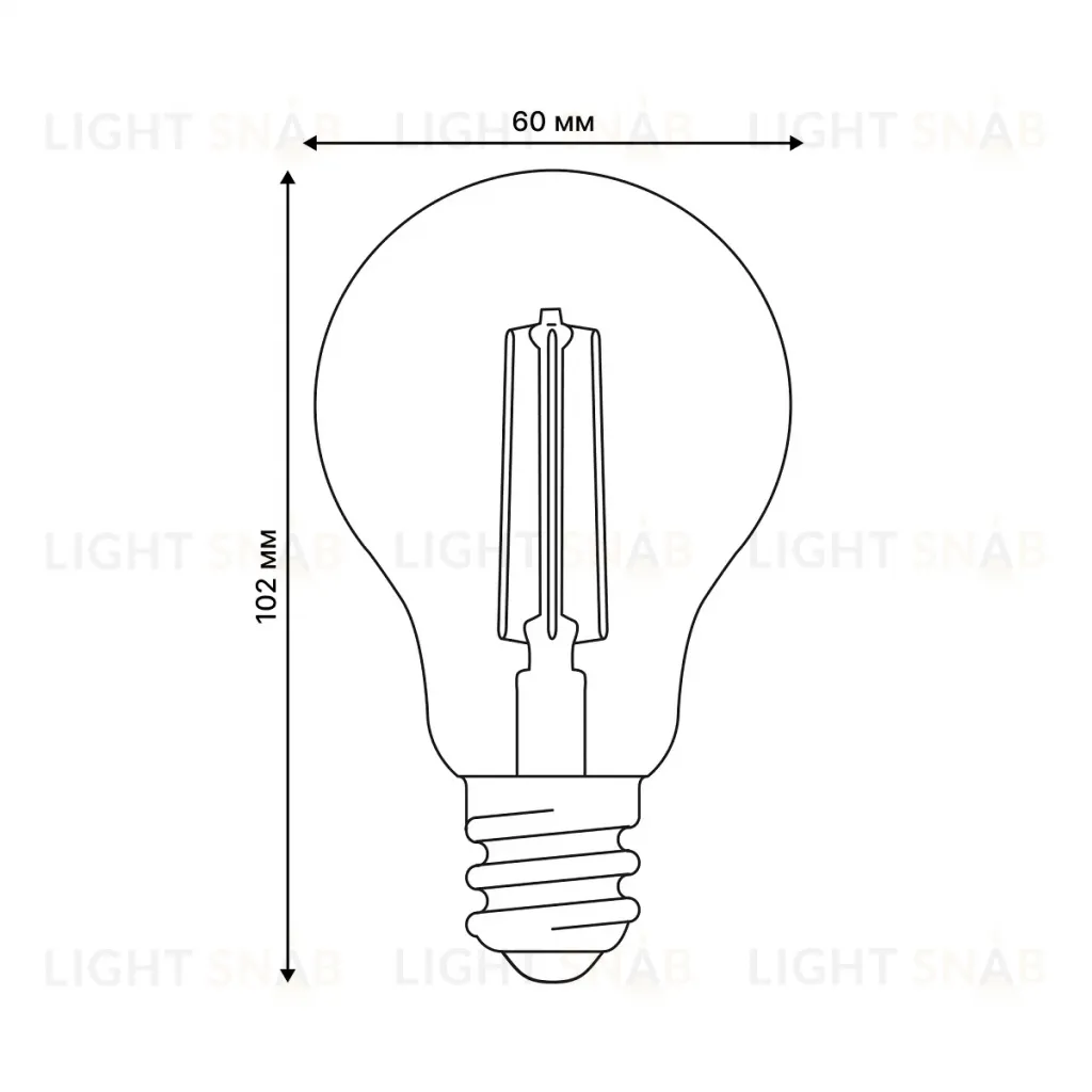 Лампа светодиодная филаментная (UL-00002355) Uniel E27 6W 2250K прозрачная LED-A60-6W/GOLDEN/E27 GLV21GO LED-A60-6W/GOLDEN/E27 GLV21GO