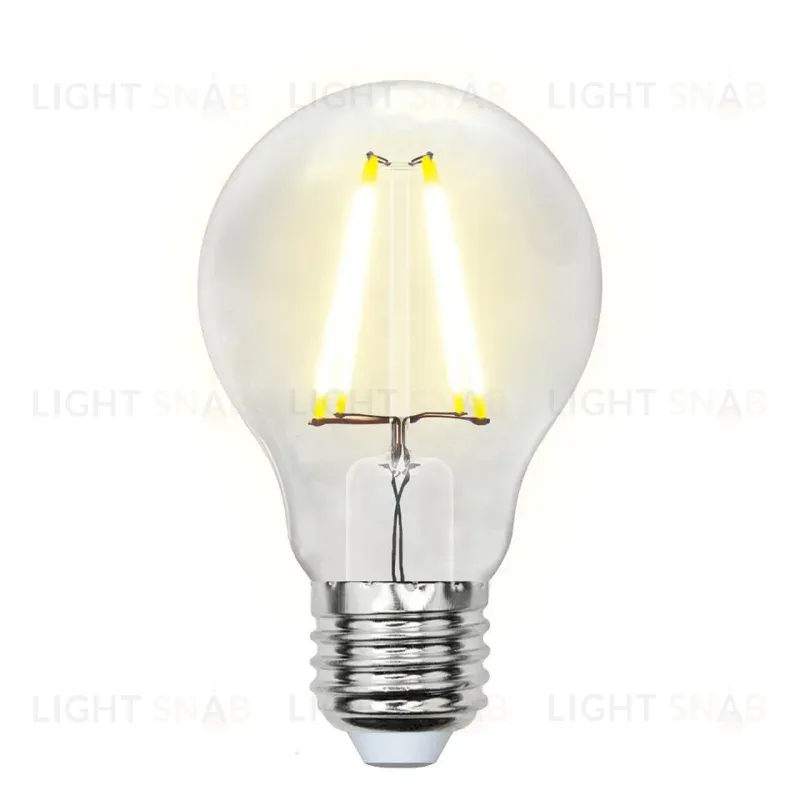 Лампа светодиодная филаментная (UL-00002210) Uniel E27 8W 3000K прозрачная LED-A60-8W/WW/E27/CL GLA01TR LED-A60-8W/WW/E27/CL GLA01TR картон