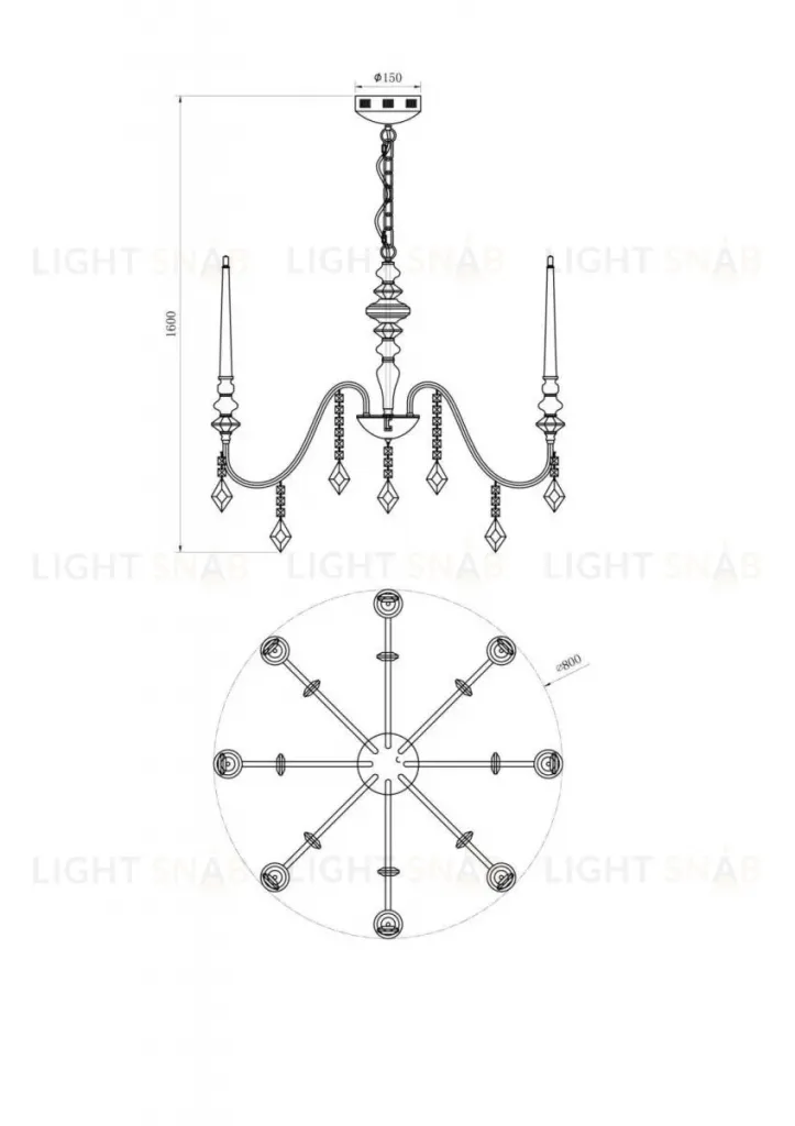 Подвесная люстра Lucia Tucci Maya 4450.8 Chrome Maya 4450.8 Chrome