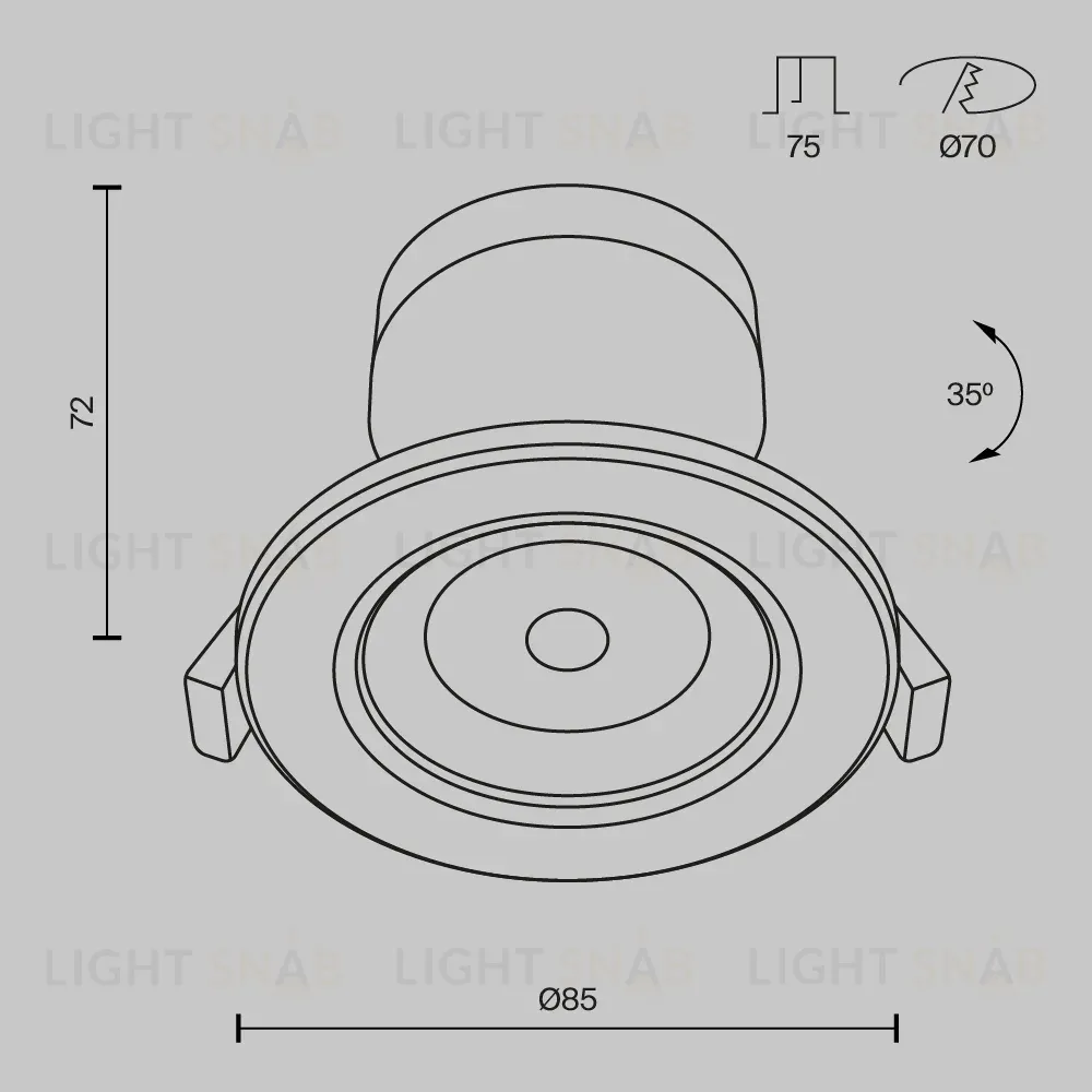 Встраиваемый светодиодный светильник Maytoni Phill DL013-6-L9W DL013-6-L9W