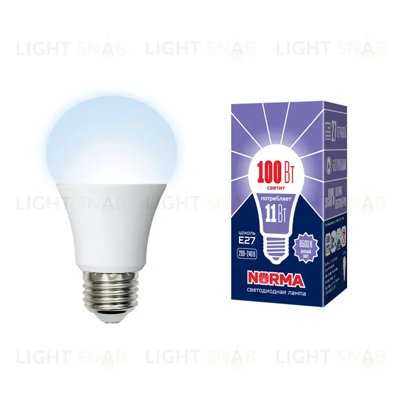 Лампа светодиодная (UL-00003785) Volpe E27 11W 6500K матовая LED-A60-11W/DW/E27/FR/NR LED-A60-11W/DW/E27/FR/NR картон