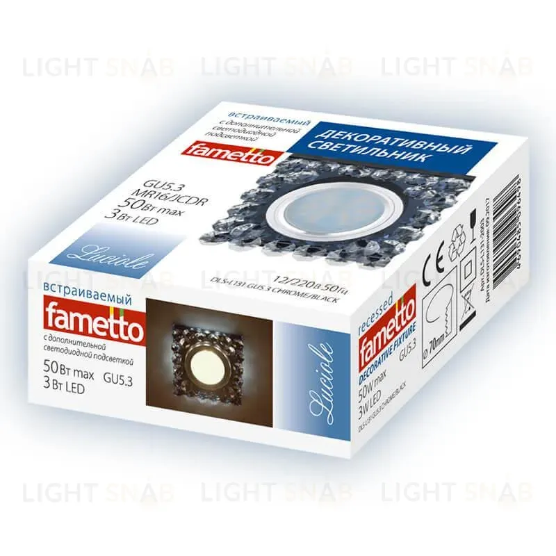 Встраиваемый светильник Fametto Luciole DLS-L130 GU5.3 Chrome/Clear DLS-L130 GU5.3 Chrome/Clear