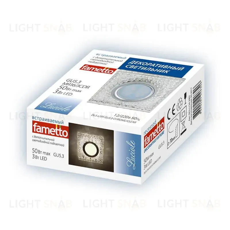 Встраиваемый светильник Fametto Luciole DLS-L134 GU5.3 Chrome/Clear DLS-L134 GU5.3 Chrome/Clear