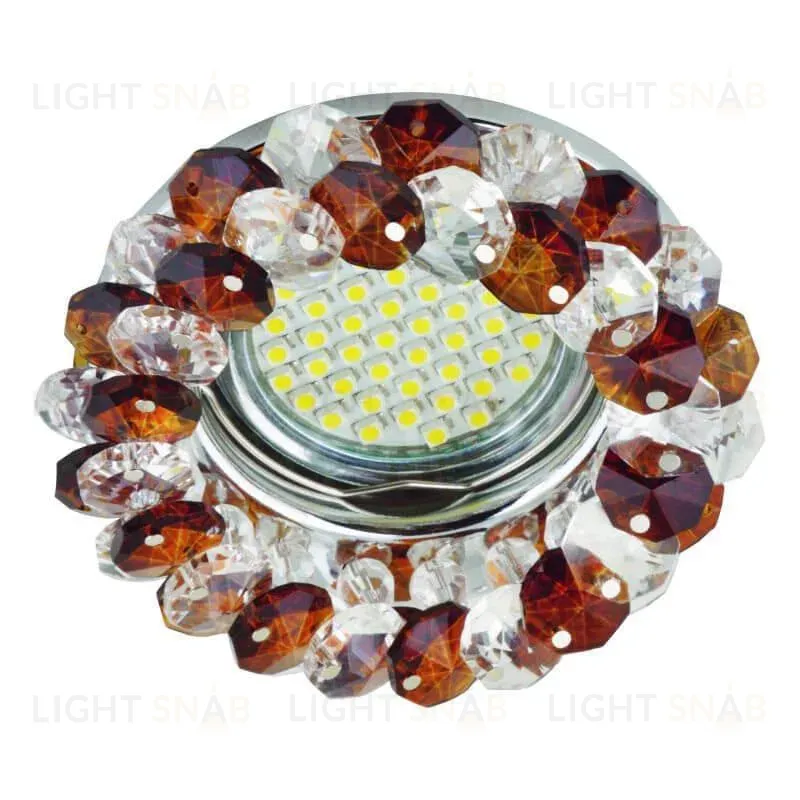 Встраиваемый светильник Fametto Fiore DLS-F130 GU5.3 Chrome/Brown DLS-F130 GU5.3 Chrome/Brown