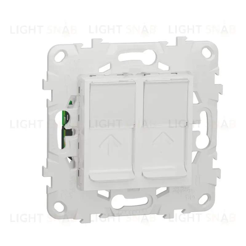 Розетка компьютерная RJ45X2 Schneider Electric Unica New Cat. 5e UTP NU542018 NU542018