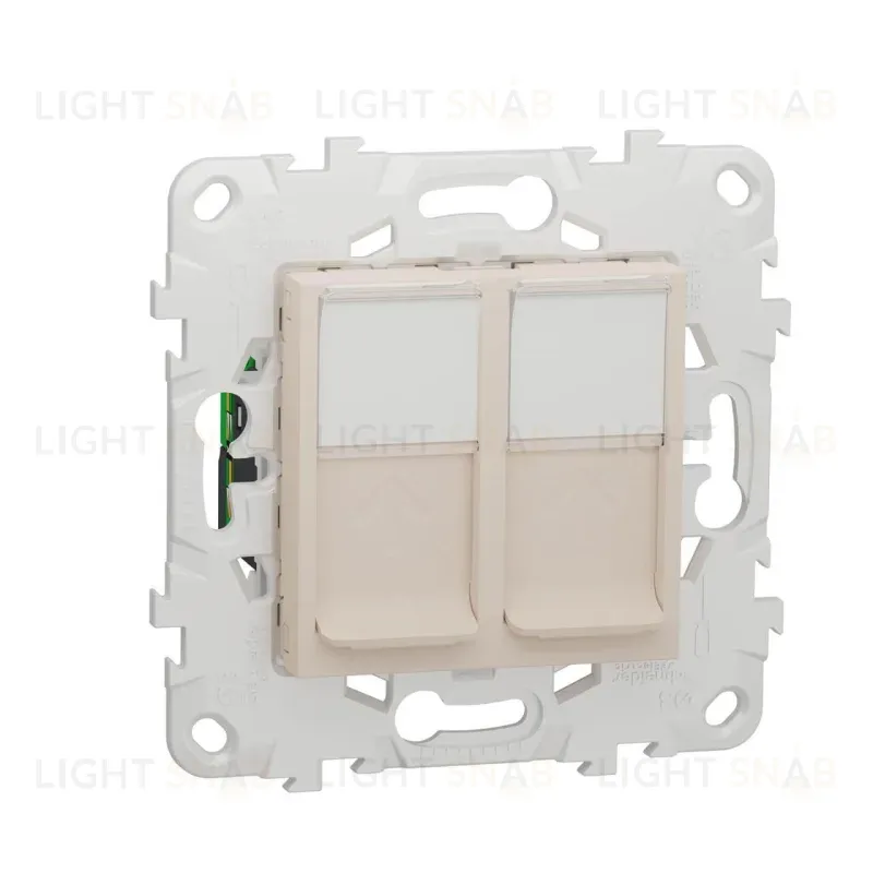 Розетка компьютерная RJ45X2 Schneider Electric Unica New Cat. 5е UTP NU542044 NU542044