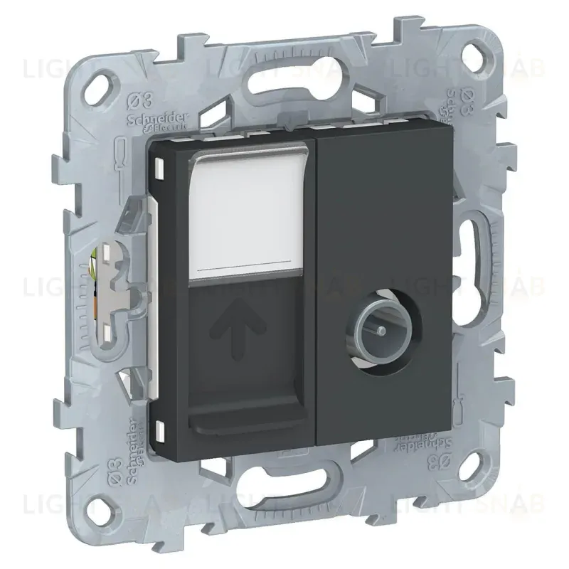 Розетка TV одиночная + RJ45 Schneider Electric Unica New NU547054 NU547054