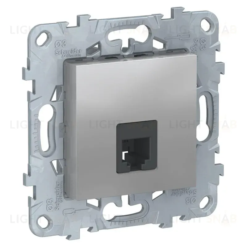 Розетка телефонная RJ11 одиночная 4 контакта Schneider Electric Unica New NU549230 NU549230