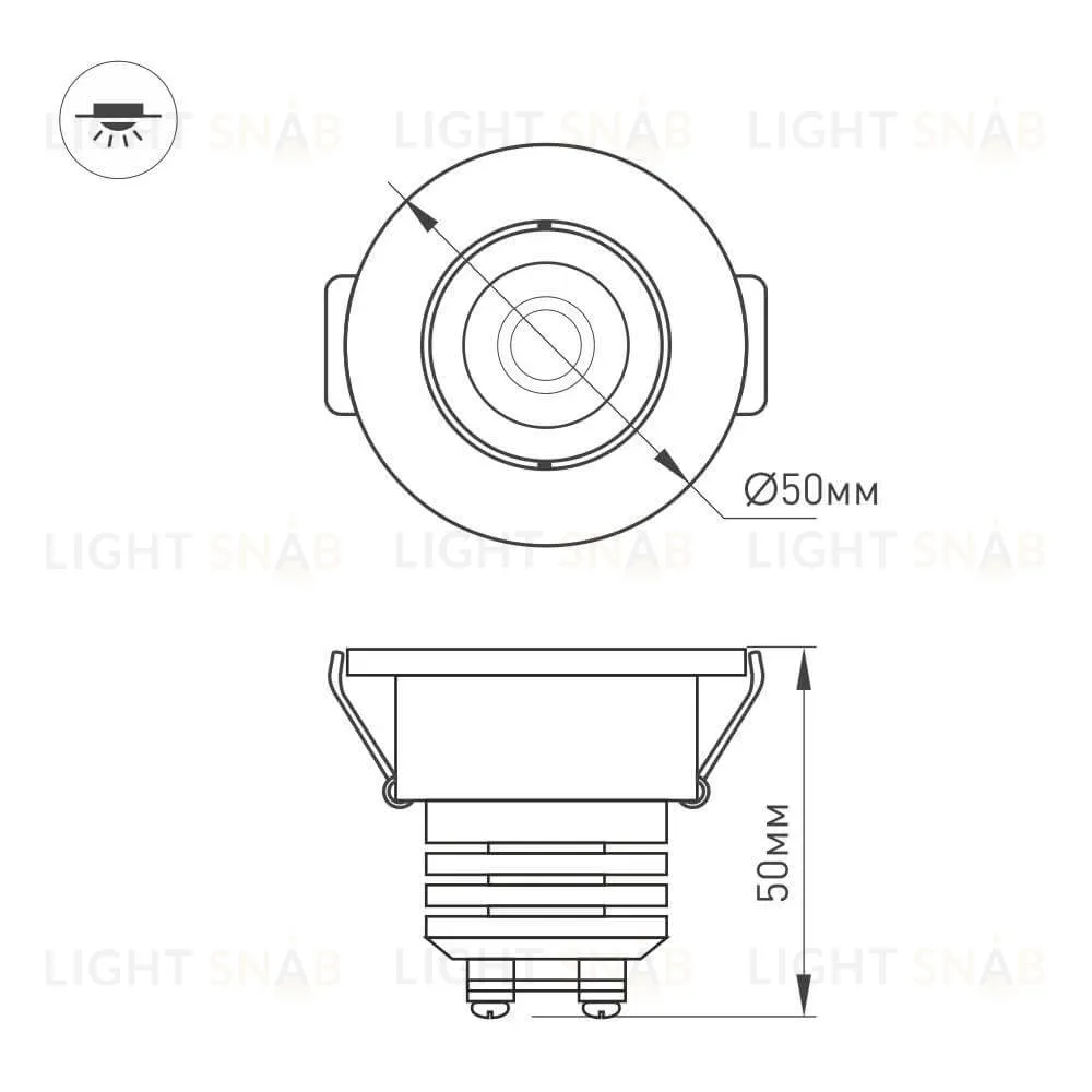 Мебельный светильник Arlight LTM-R50WH 5W Warm White 25deg 020756