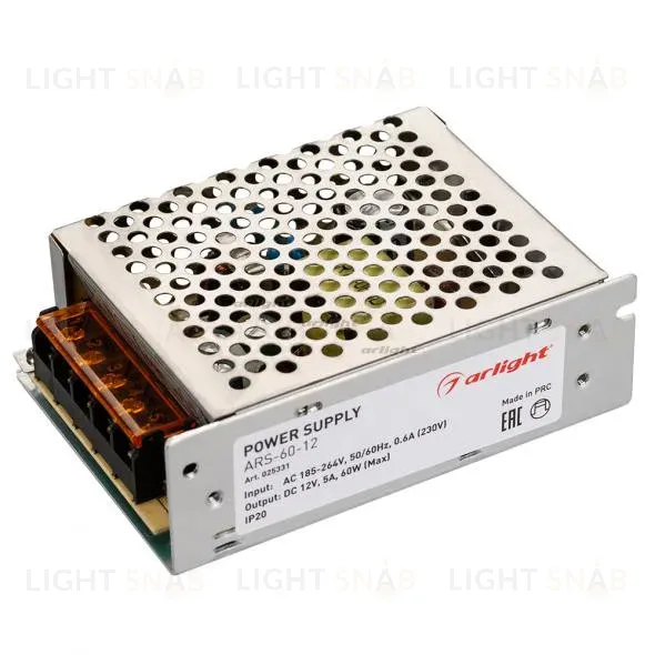 Блок питания Arlight ARS-60-12 (12V, 5A, 60W) 025331 025331