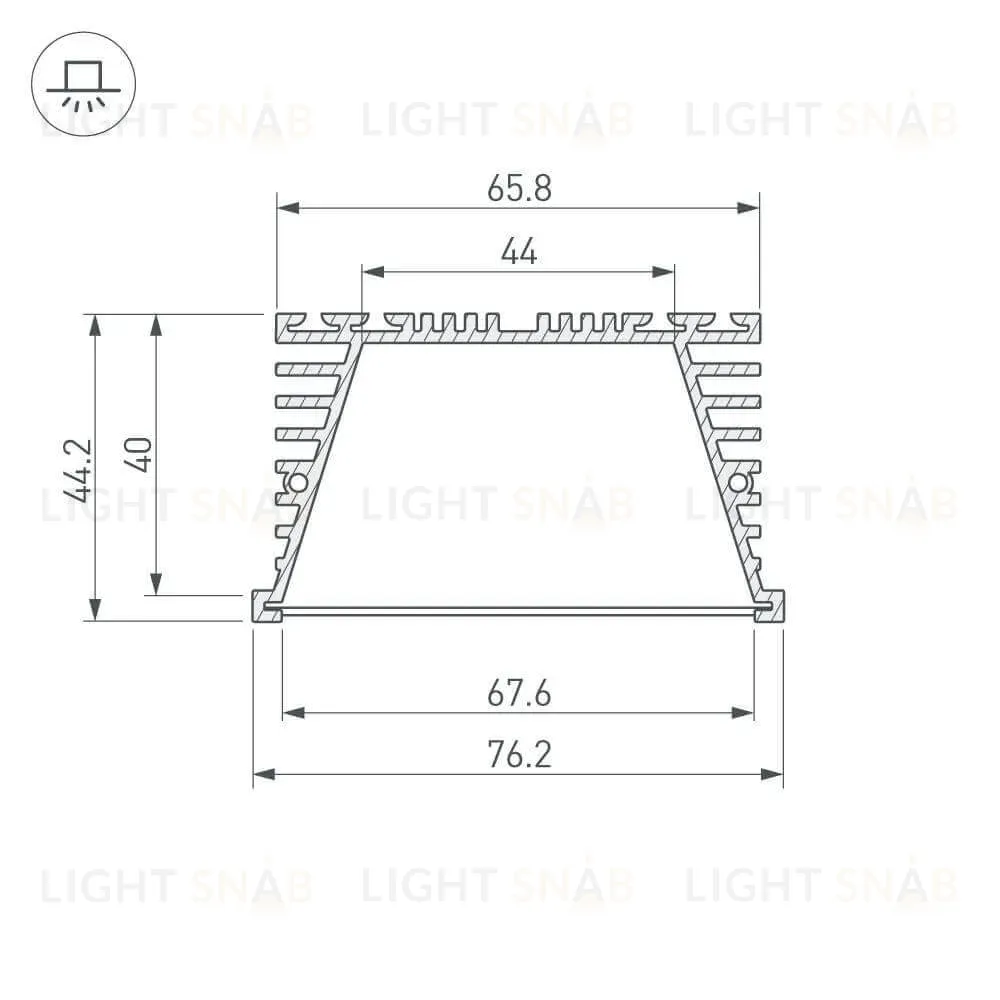 Профиль Arlight KLUS-POWER-RW70F-2000 ANOD 019881 019881