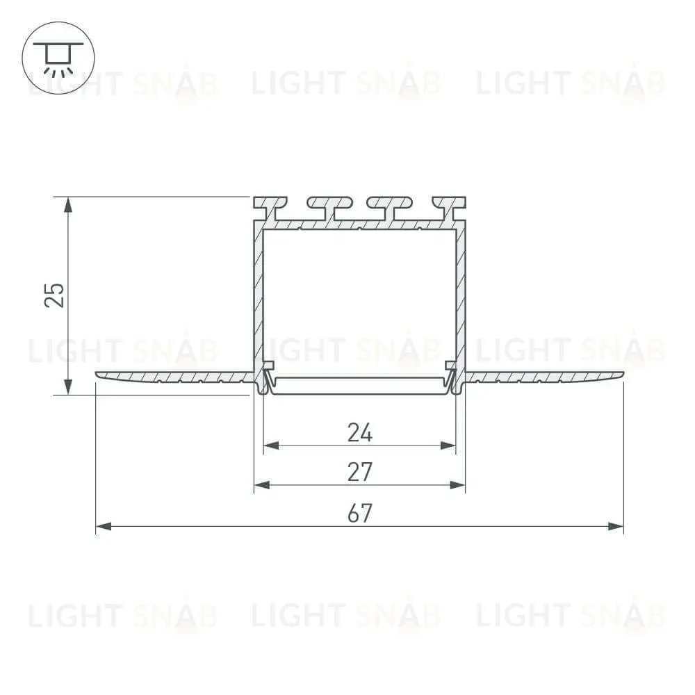 Профиль Arlight PLS-LOCK-H25-F-HIDE-2000 019409 019409