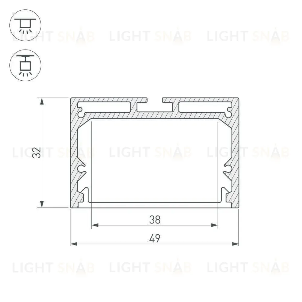 Профиль Arlight SL-LINE-4932-2000 ANOD 019308 019308