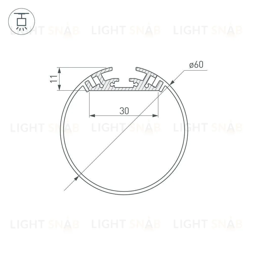 Профиль Arlight SL-ROUND-D60-2000 ANOD 019286 019286