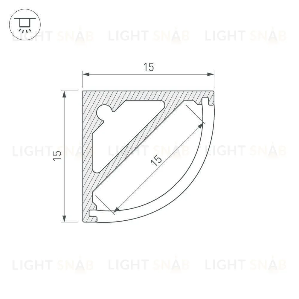 Профиль Arlight SL-KANT-H15-2000 ANOD 019327 019327