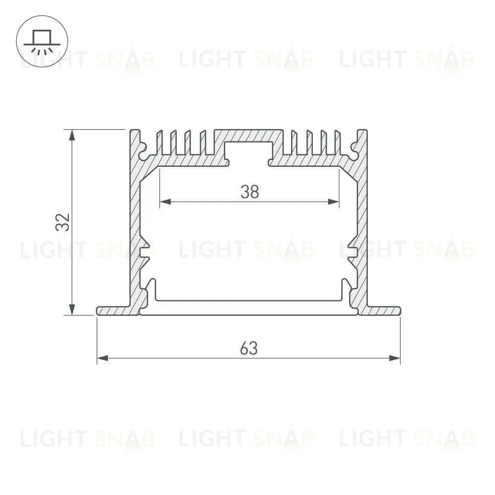 Профиль Arlight SL-LINIA62-F-2000 ANOD 019292 019292