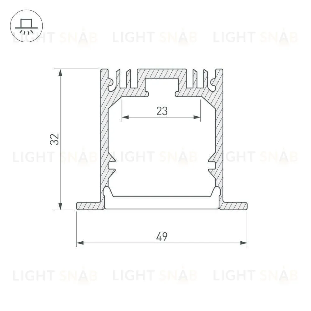 Профиль Arlight SL-LINIA49-F-2000 ANOD 019313 019313