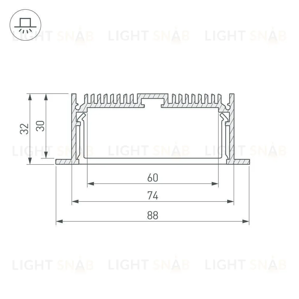 Профиль Arlight SL-LINIA88-F-2000 ANOD 019315 019315