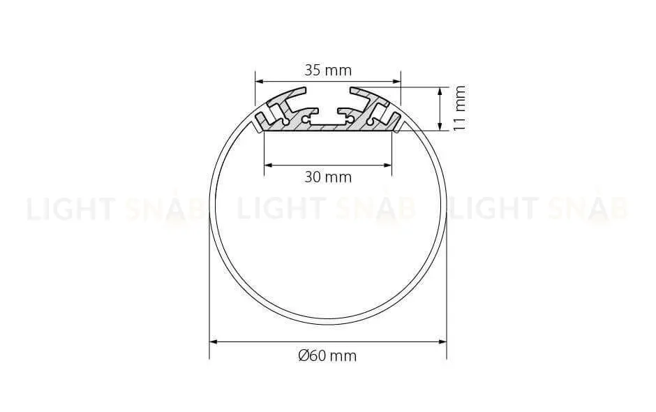 Профиль с экраном Arlight SL-ROUND-D60-2500 ANOD+OPAL 020474 020474
