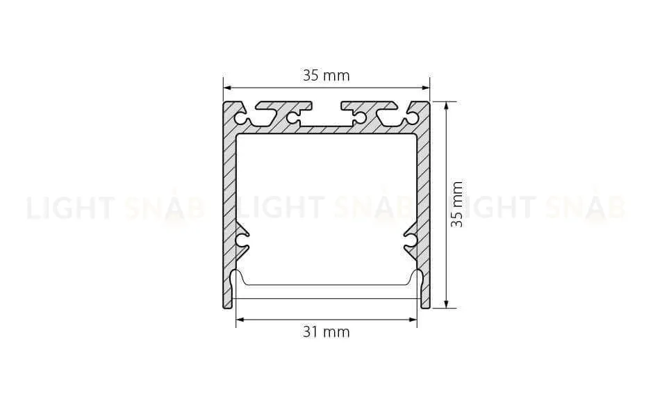 Профиль с экраном Arlight SL-LINE-3535-2500 ANOD+OPAL 020462 020462