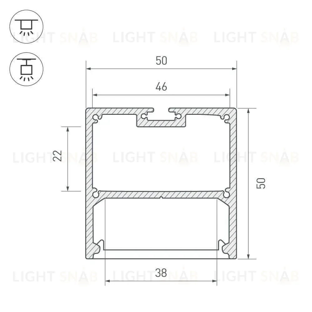 Профиль с экраном Arlight SL-LINE-5050-2500 ANOD+OPAL 020467 020467