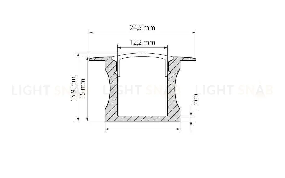 Профиль с экраном Arlight ALU-SLIM-H15-F-2000 ANOD+FROST 018243 018243
