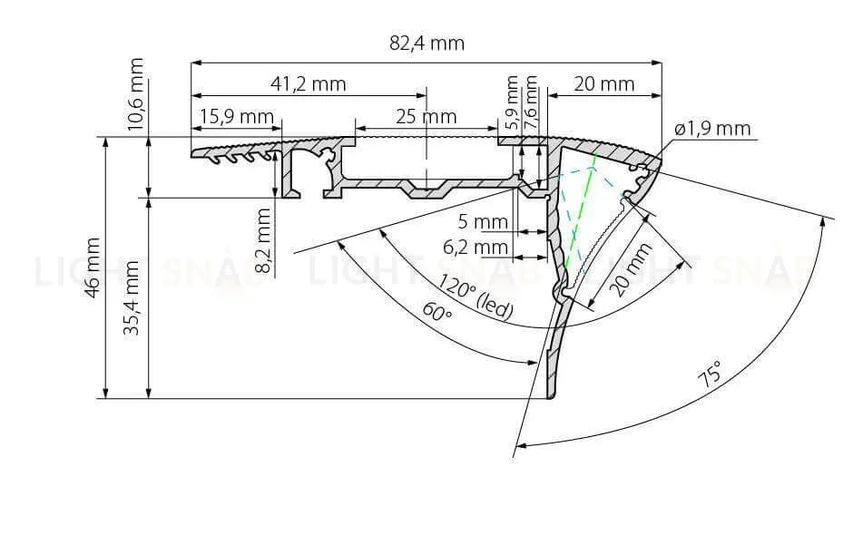 Профиль с экраном Arlight ALU-STAIR-DK-2000 ANOD+FROST 015473 015473