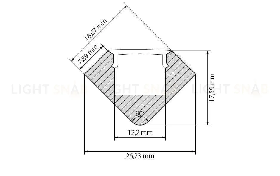 Профиль с экраном Arlight с экраном ALU-D45-2000 ANOD+FROST 018252 018252