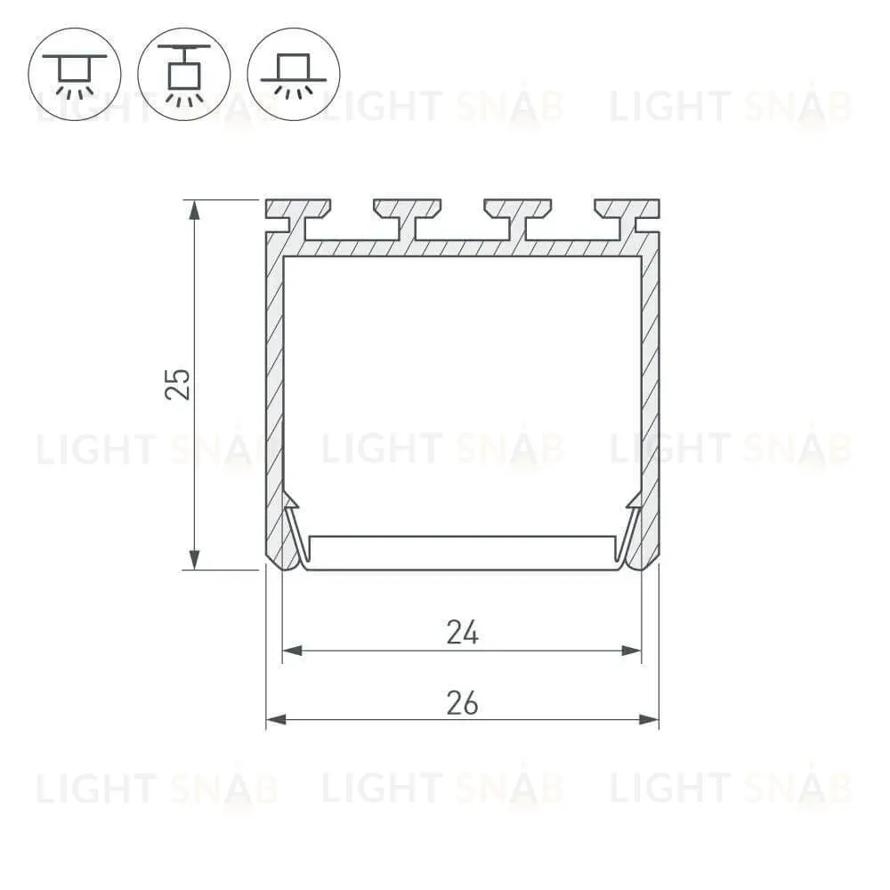 Профиль Arlight PLS-LOCK-H25-2000 ANOD 016386 016386
