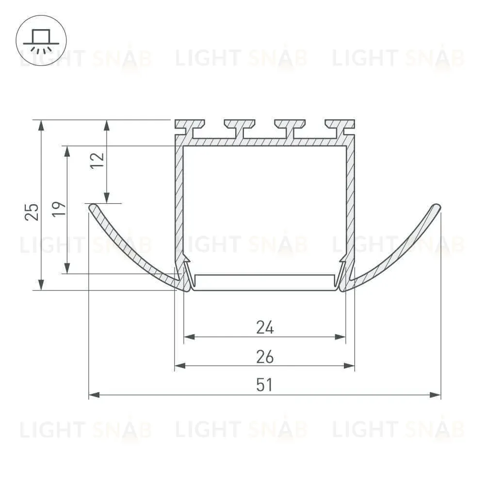 Профиль Arlight PLS-LOCK-H25-FA-2000 ANOD 016444 016444