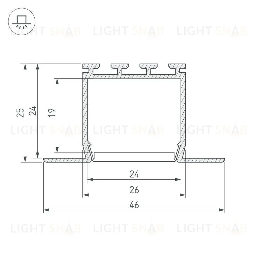 Профиль Arlight PLS-LOCK-H25-FM-2000 ANOD 016447 016447