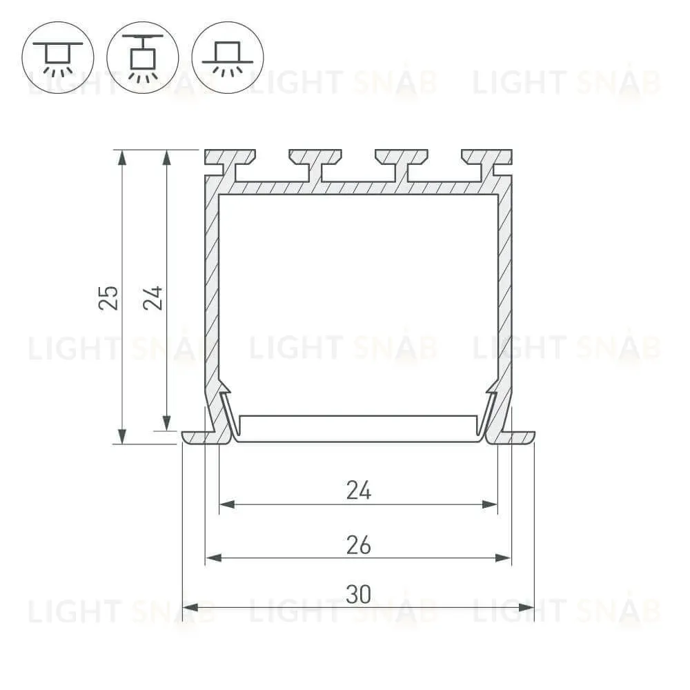 Профиль Arlight PLS-LOCK-H25-FS-2000 ANOD 016446 016446