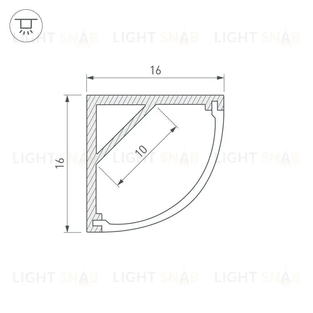 Профиль Arlight ARH-KANT-H16-2000 ANOD 016178 016178