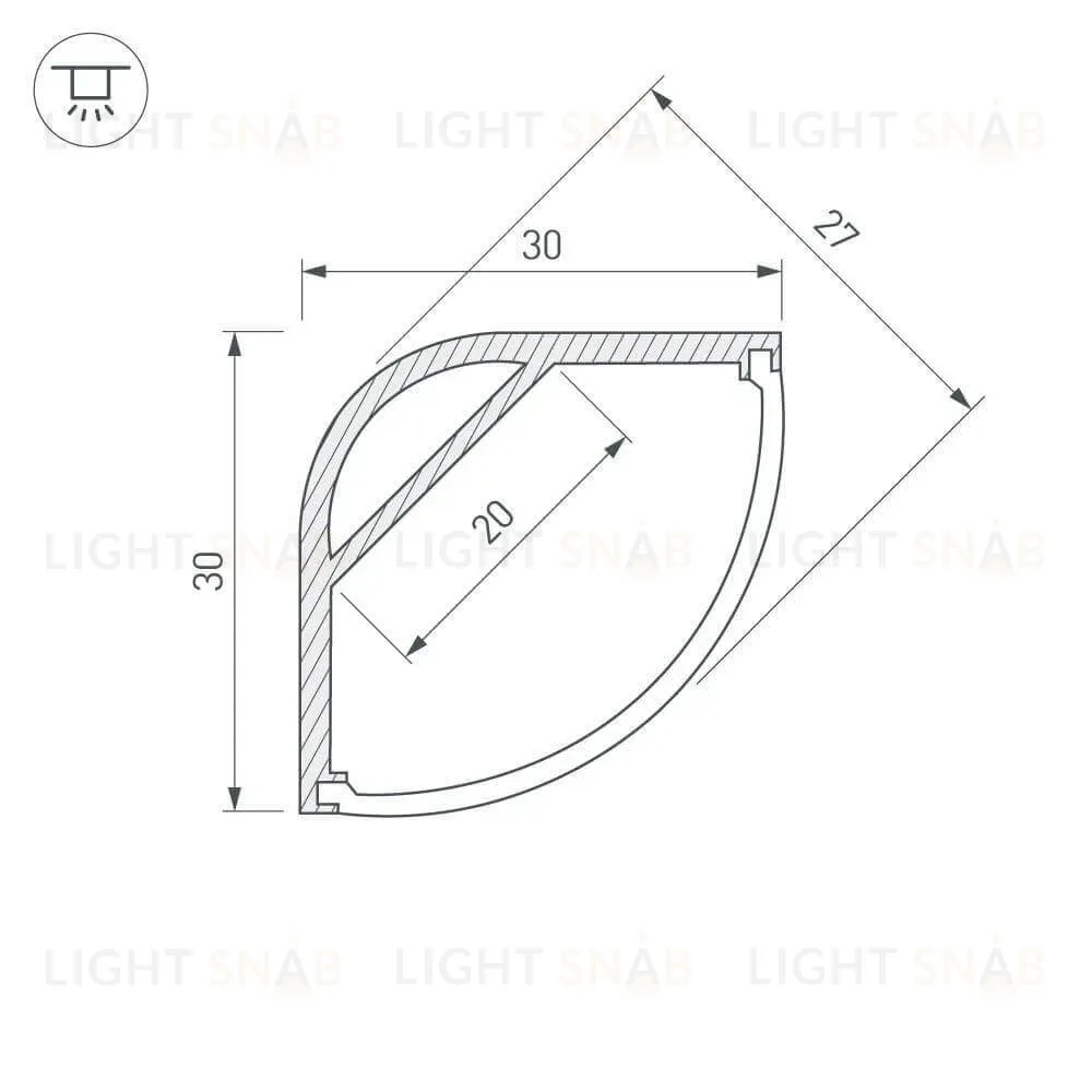 Профиль Arlight ARH-KANT-H30-2000 ANOD 016136 016136
