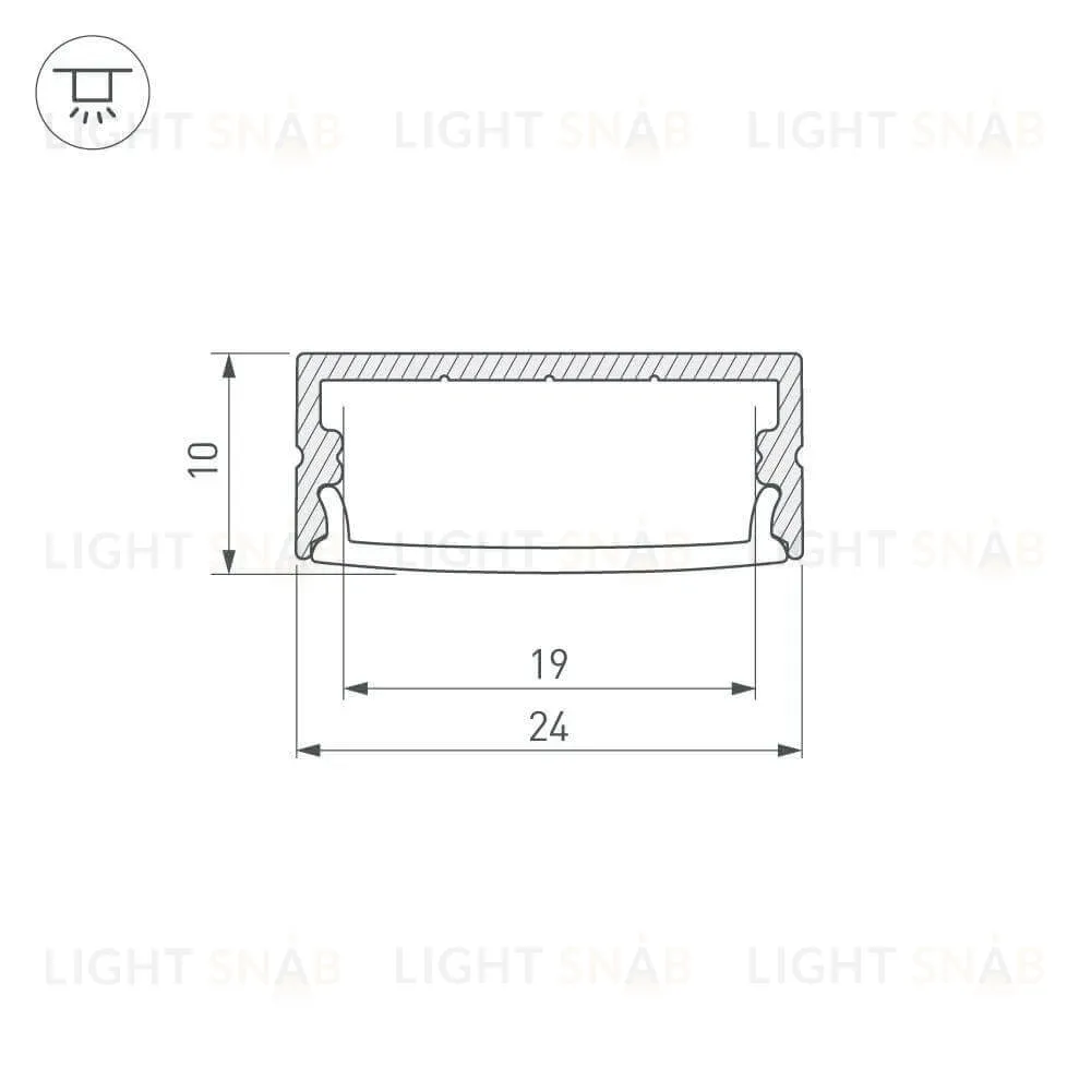 Профиль Arlight ARH-WIDE-H10-2000 ANOD 016142 016142