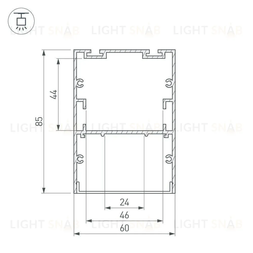 Профиль Arlight ARH-LINE-6085-2000 BLACK 018681 018681